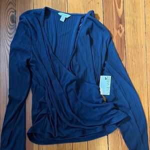 Nine West navy blue blouse
